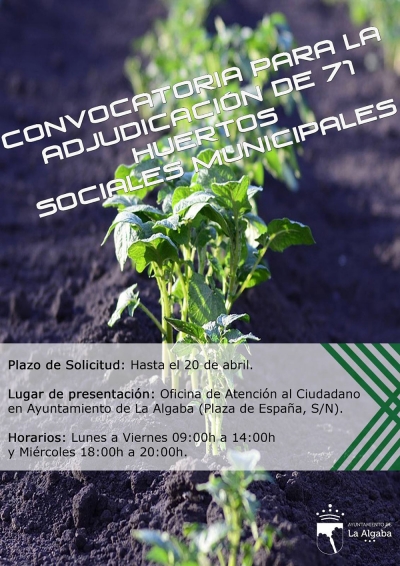 Plazo hasta el 20 de abril para poder solicitar un huerto social